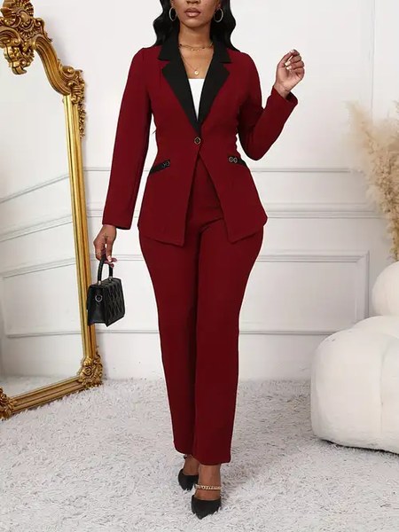 Maroon Blazer Suit